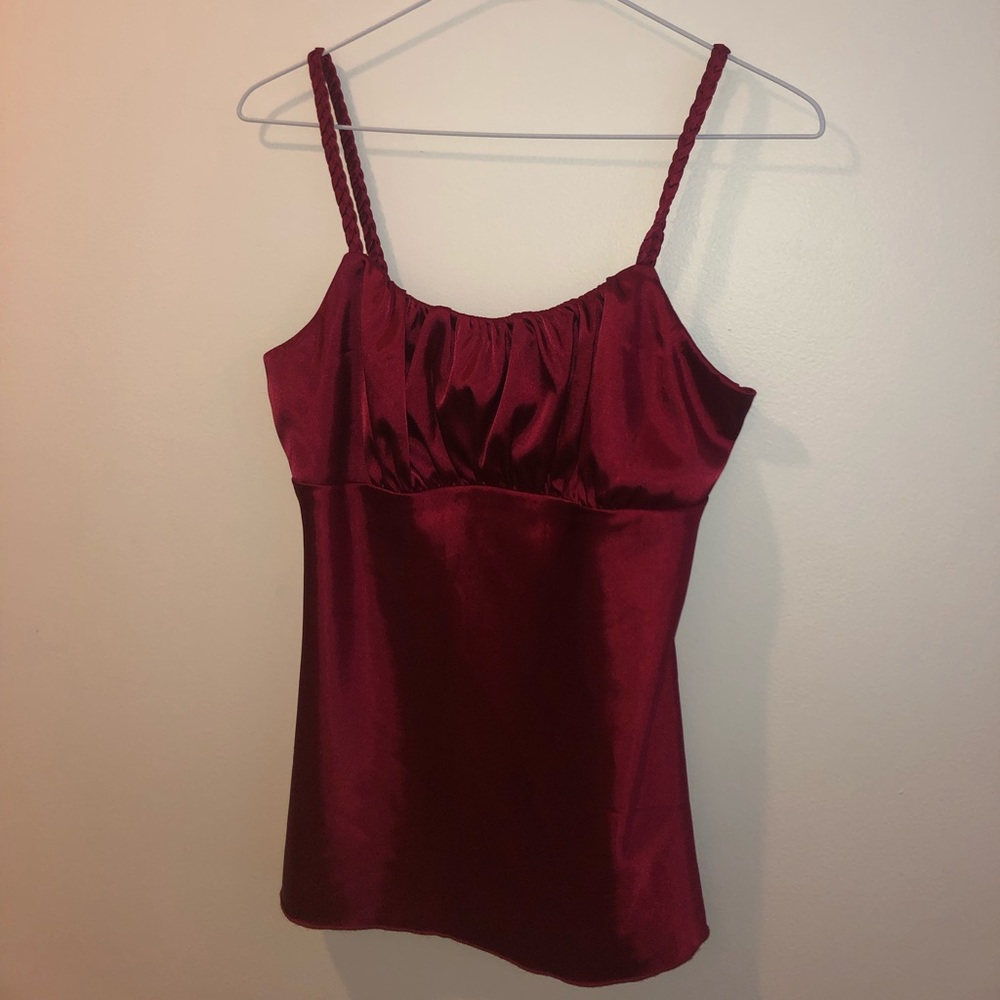 red satin tank